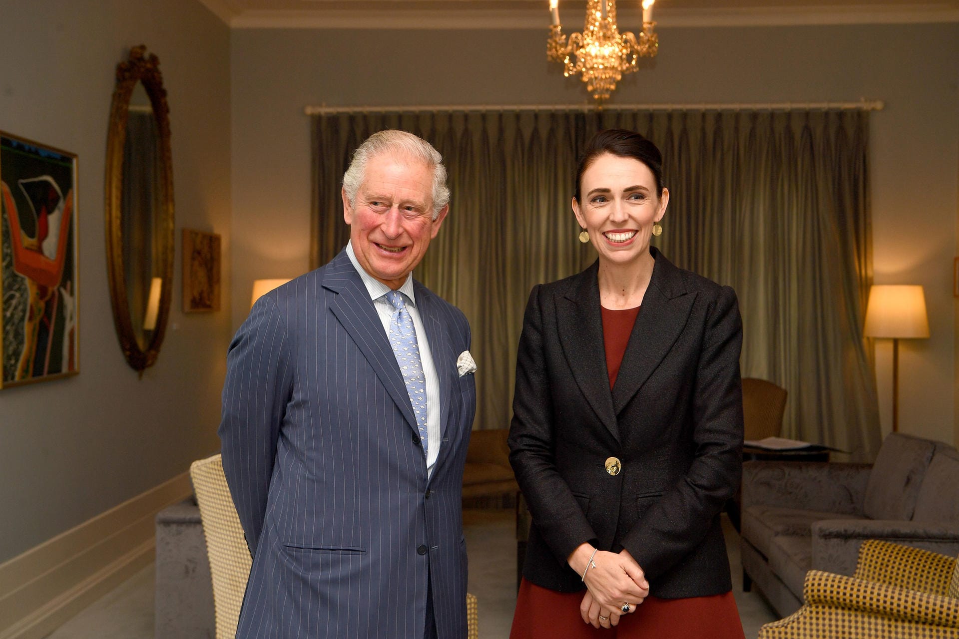 Prinz Charles beim Treffen mit Jacinda Ardern.