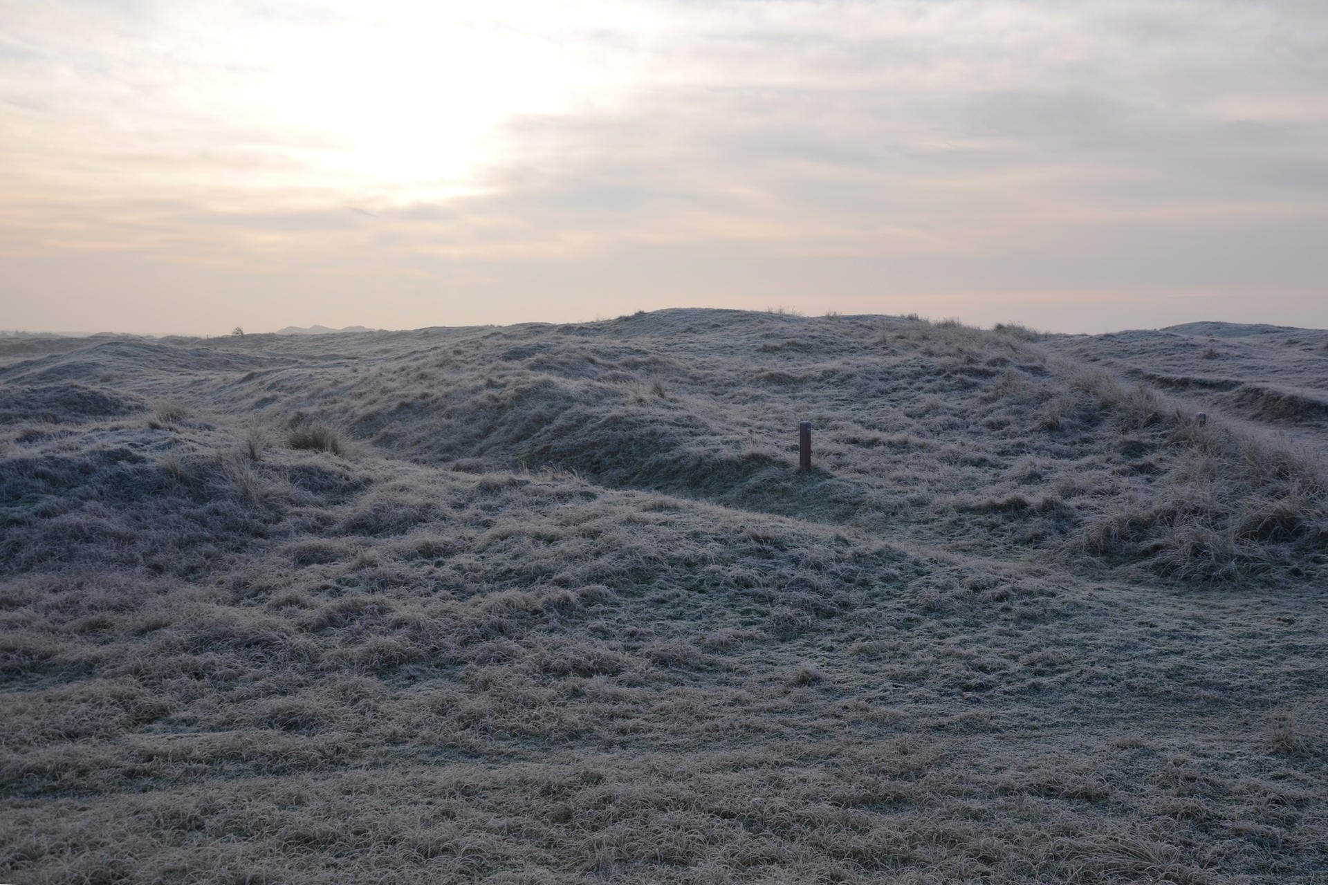 Winterliche Landschaft auf Fanø – hier bläst der Wind auch mal kräftig von vorne.