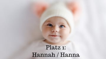 Platz 1: Hannah oder Hanna – Der Name bedeutet "die Gnädige" oder "die Anmutige" und gilt als ein biblischer Name.