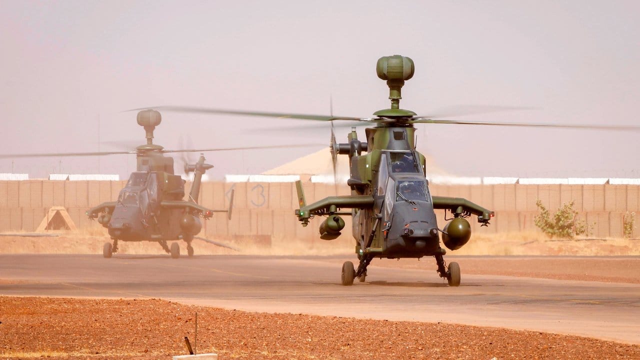 Kampfhubschrauber der Bundeswehr beim Einsatz in Mali.