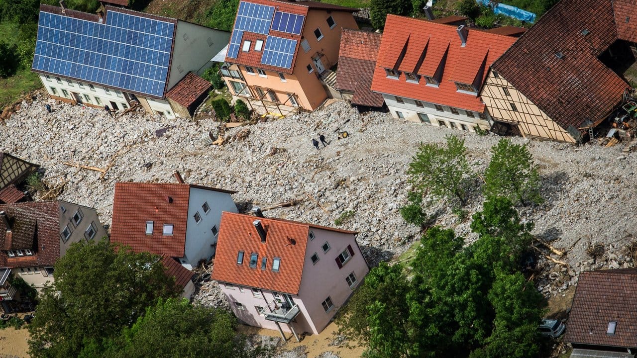 Die Gemeinde Braunsbach im Kreis Schwäbisch Hall wurde im Mai 2016 durch schwere Unwetter verwüstet.