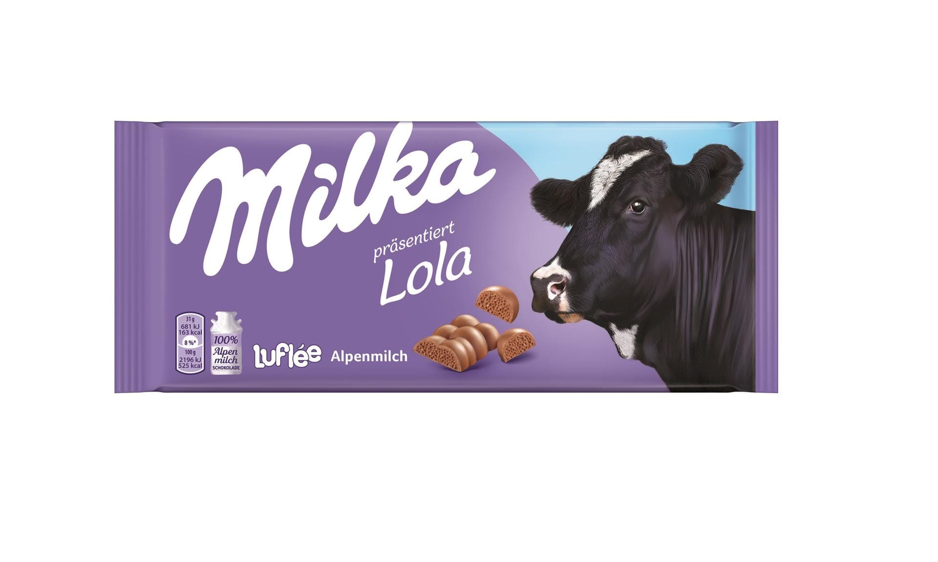 Neue Verpackung Milka Luflée: Mit der limited Edition sollen die Kühe eine Plattform bekommen, die wichtig für die Schokoladenproduktion sind.