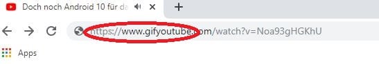 Wenn Sie Teil eines YouTube-Videos in ein GIF umwandeln wollen, müssen Sie das entsprechende Video aufrufen und vor "youtube" in der Adressleiste die Buchstaben "gif" eingeben.