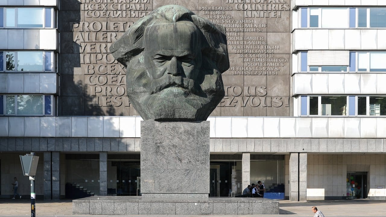 Das Karl-Marx-Denkmal in Chemnitz.