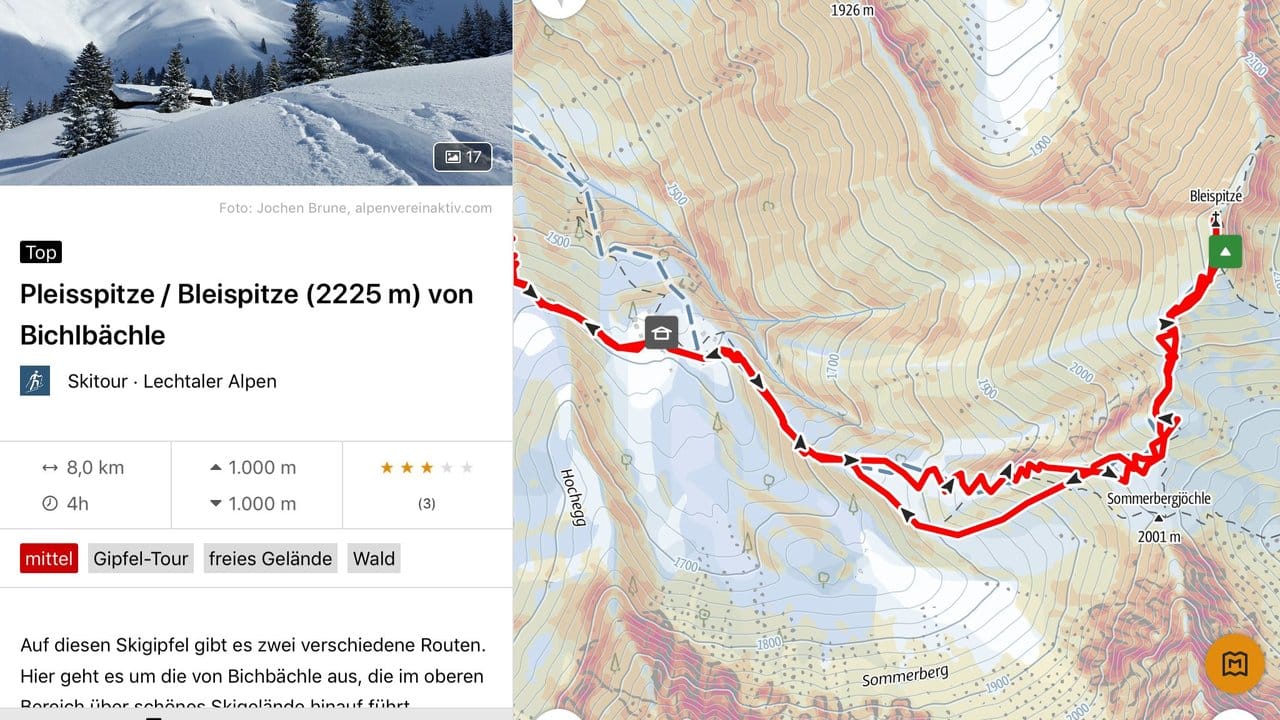 Über die App "alpenvereinaktiv" können Tourengeher ihre Route genau planen - etwa auf ihrem Tablet.