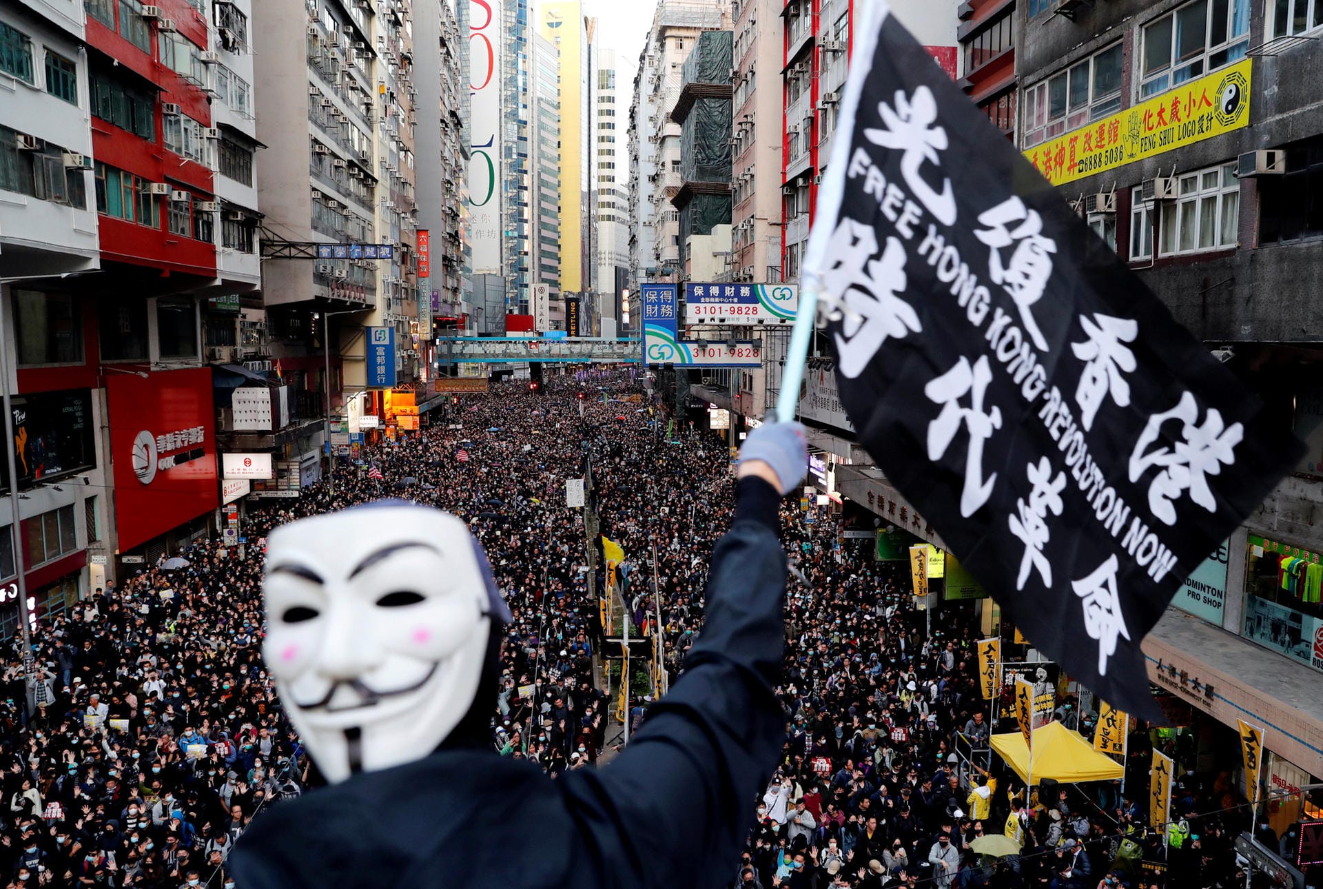 Hongkong am 8. Dezember: Wieder sind weit über 100.000 Menschen dem Aufruf der Protestbewegung zu einer Demonstration gefolgt.