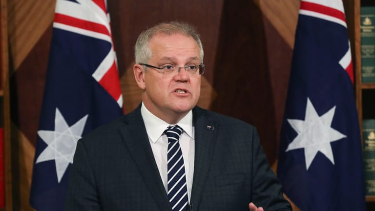 Australiens Regierungschef Scott Morrison während einer Pressekonferenz Mitte Dezember in Melbourne.