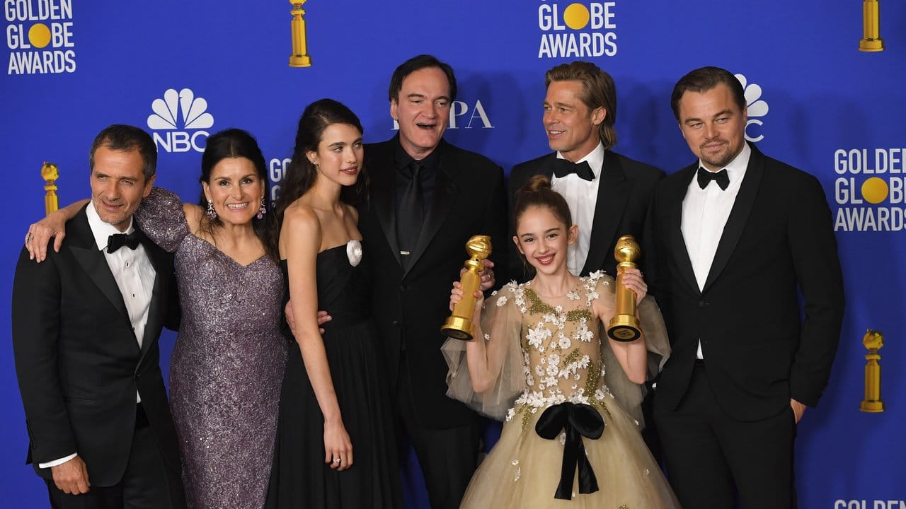 Quentin Tarantino mit seinem Team von "Once Upon a Time in Hollywood".