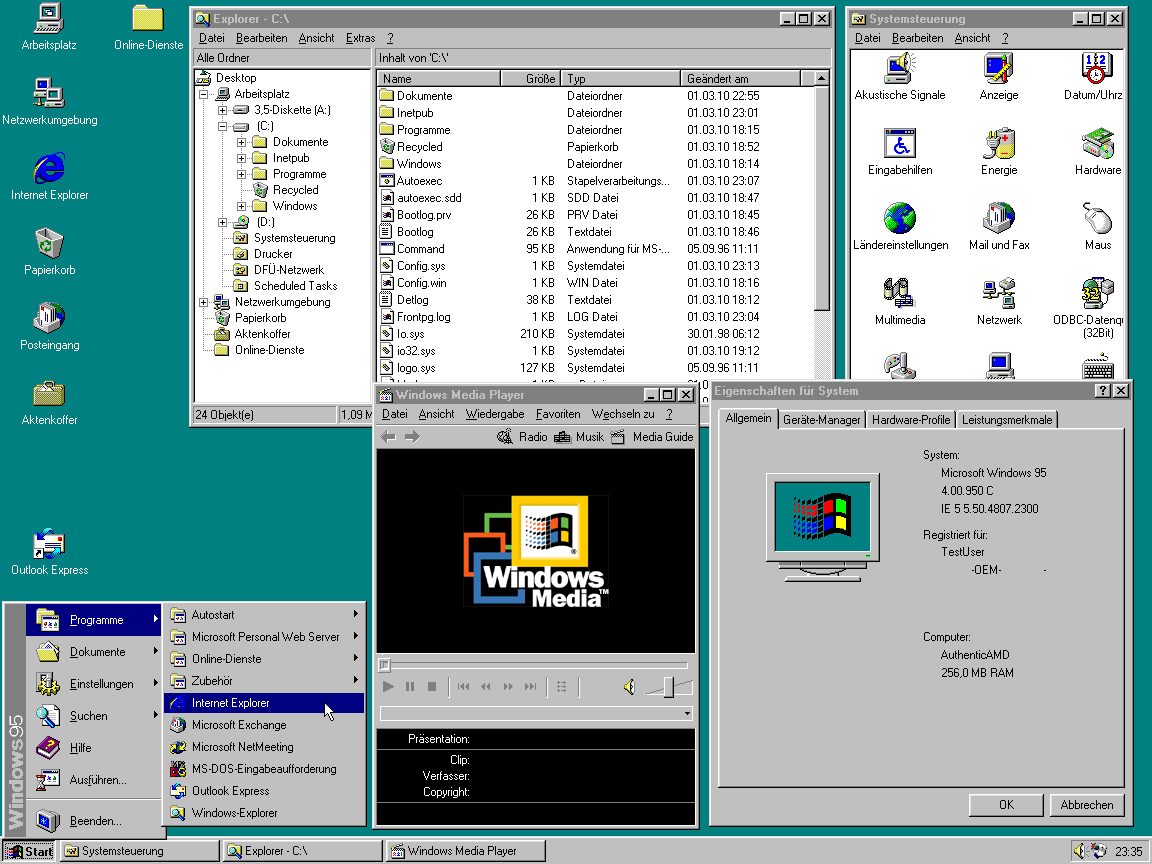 Windows 98 machte den Zugang zum damals noch neuen Internet leichter. Außerdem brachte das neue Betriebssystem die Unterstützung für DVDs mit sich.