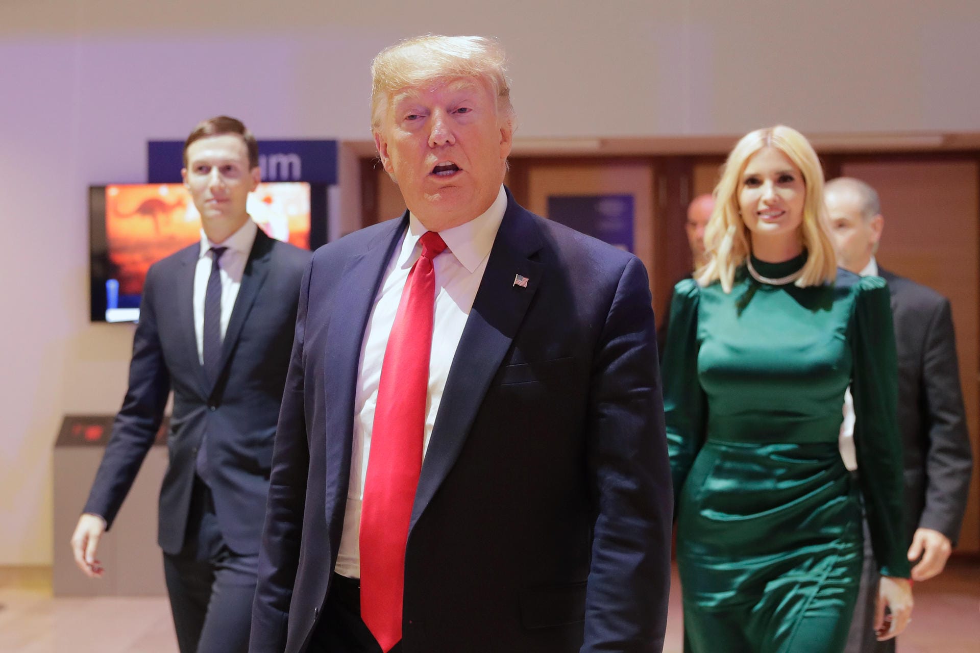 Family Business: US-Präsident Trump wird in Davos von Tochter und Beraterin Ivanka sowie Schwiegersohn Jared Kushner begleitet.
