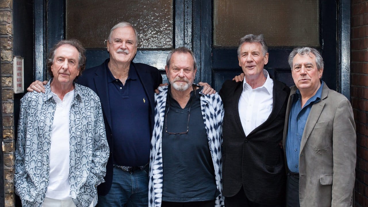 Die britische Comedy-Gruppe Monty Python: Eric Idle (l-r), John Cleese, Terry Gilliam, Michael Palin und Terry Jones, der jetzt im Alter von 77 Jahren gestorben ist.