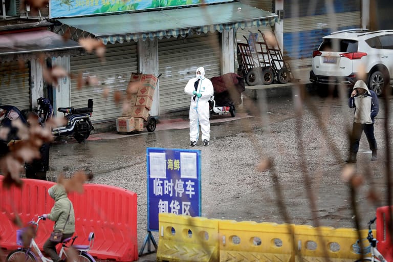 Ein Markt für Fisch und Meeresfrüchte in Wuhan soll mit dem Ausbruch des Virus in Verbindung stehen.