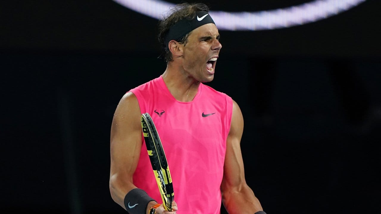 Freudenschrei: Rafael Nadal steht bei den Australian Open im Viertelfinale.