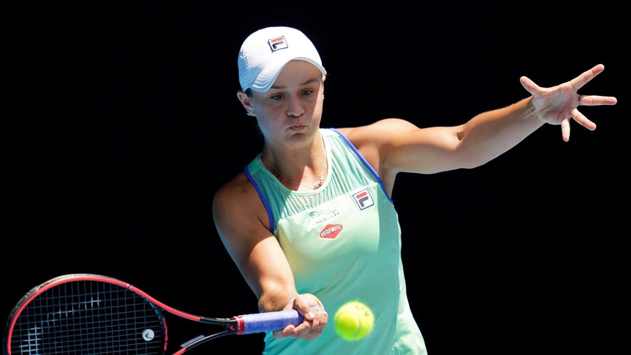 Ashleigh Barty im Viertelfinalspiel gegen Petra Kvitova .