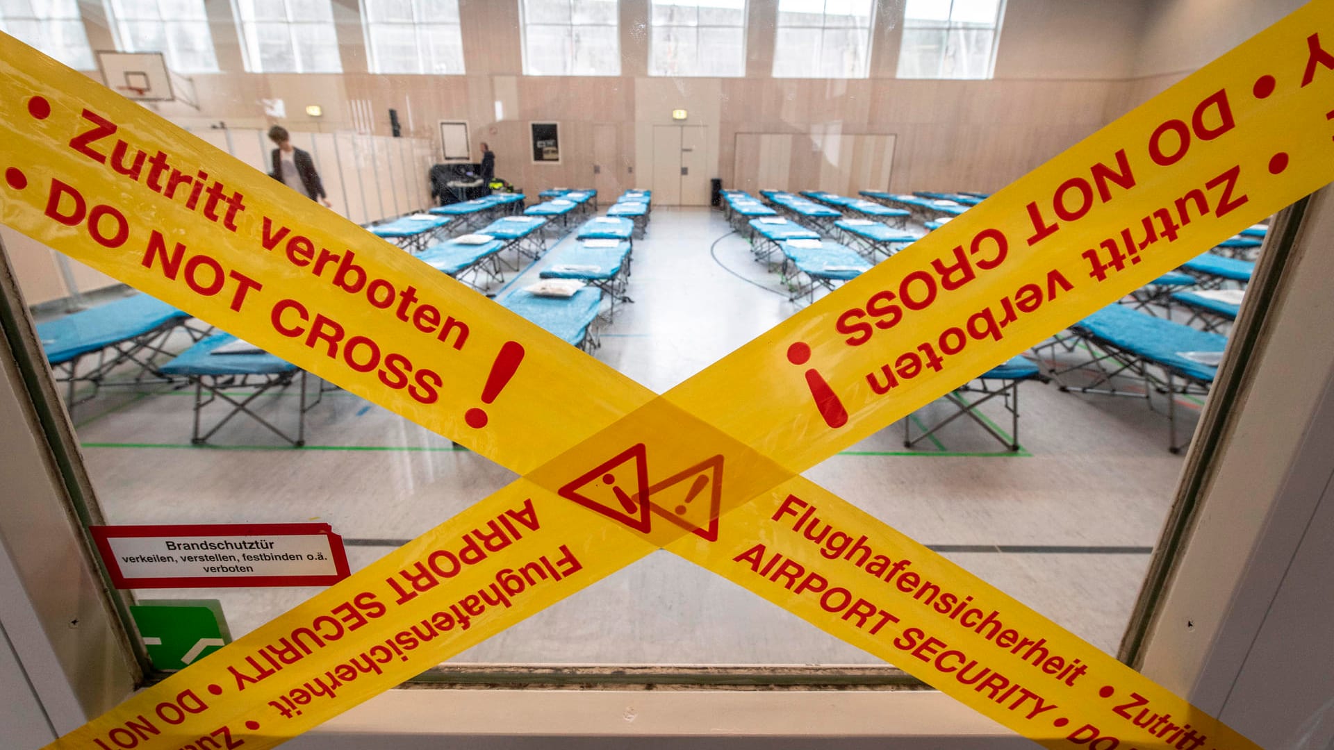 Quarantänehalle für Corona-Evakuierte