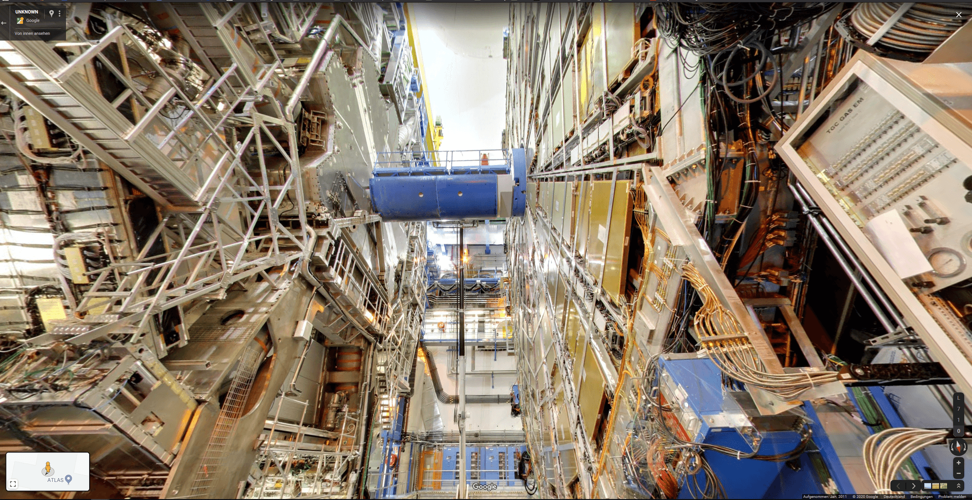 So nah kommt man normalerweise nicht heran, an den Teilchenbeschleuniger in der Forschungseinrichtung CERN. Mit dem Kartendienst lässt sich die Anlage erkunden.