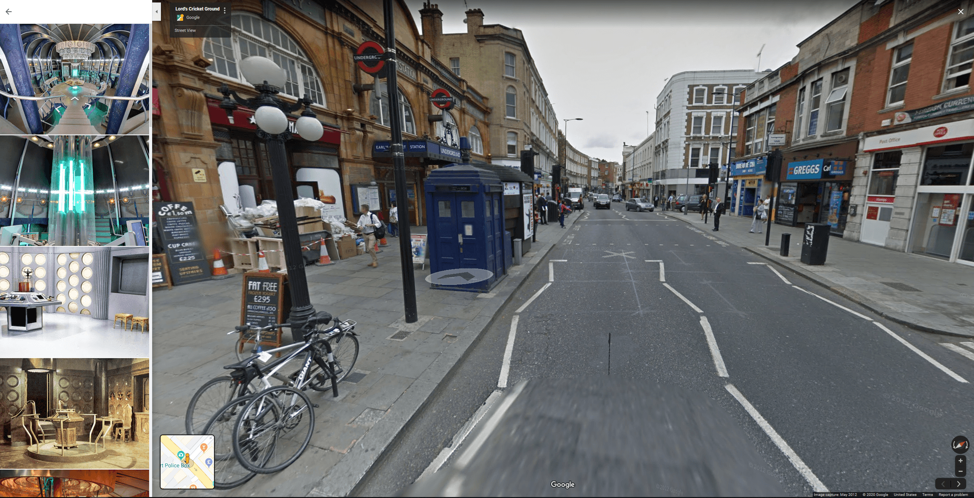 Für Fans der Serie "Dr. Who" hat Google ebenfalls eine kleine Überraschung eingebaut. Betreten Sie doch mal die blaue Box neben der Earls Court Station in London.