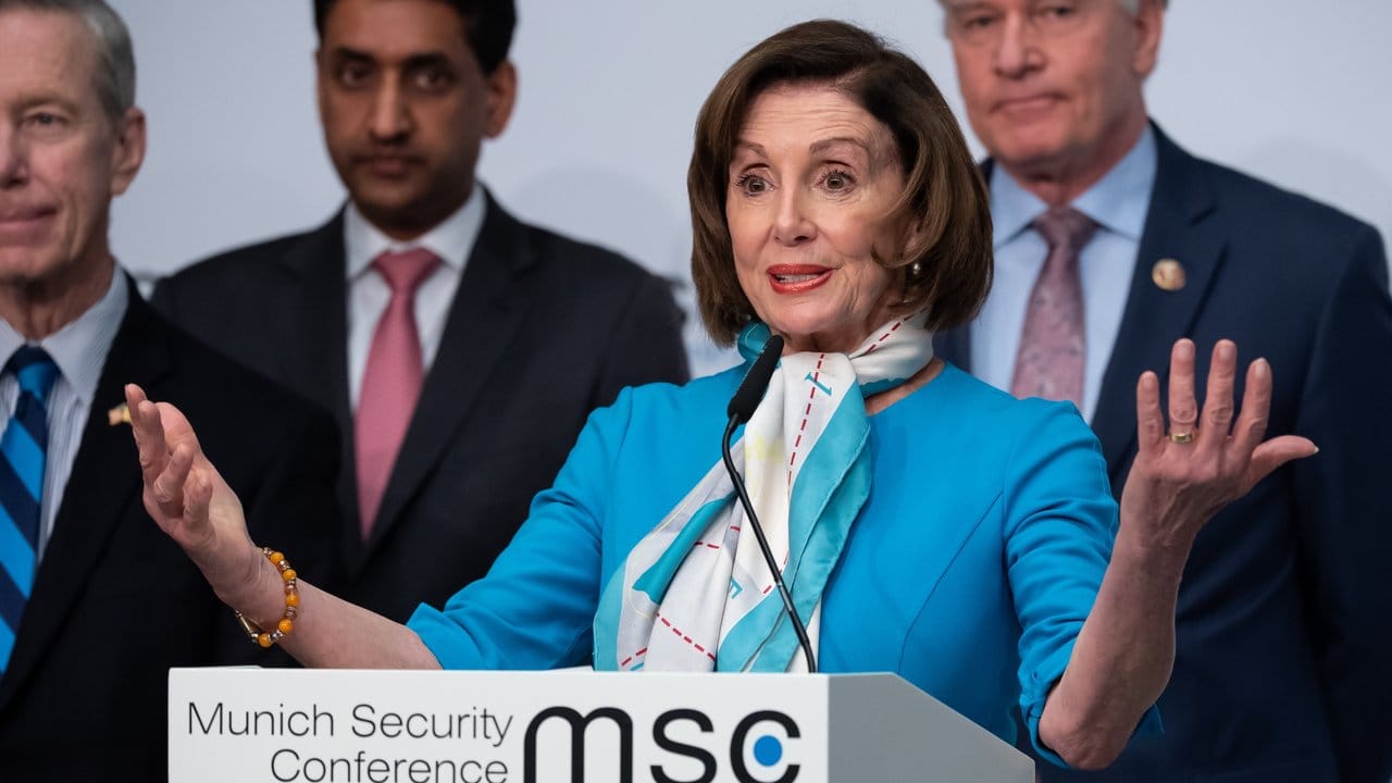 Nancy Pelosi, Sprecherin des US-Repräsentantenhauses, bei der Münchner Sicherheitskonferenz.