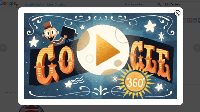 Google erinnert täglich auf seiner Startseite an wichtige Geburtstage oder Ereignisse mit Grafiken und Animationen. Das sind die sogenannten Google-Doodles. Hinter einigen verbergen sich Minispiele oder kleine Filme, wie dieses 360-Grad-Video zum Filmemacher Georges Méliès. In der Fotoshow zeigen wir Ihnen die besten Google-Doodle der vergangenen Jahre.