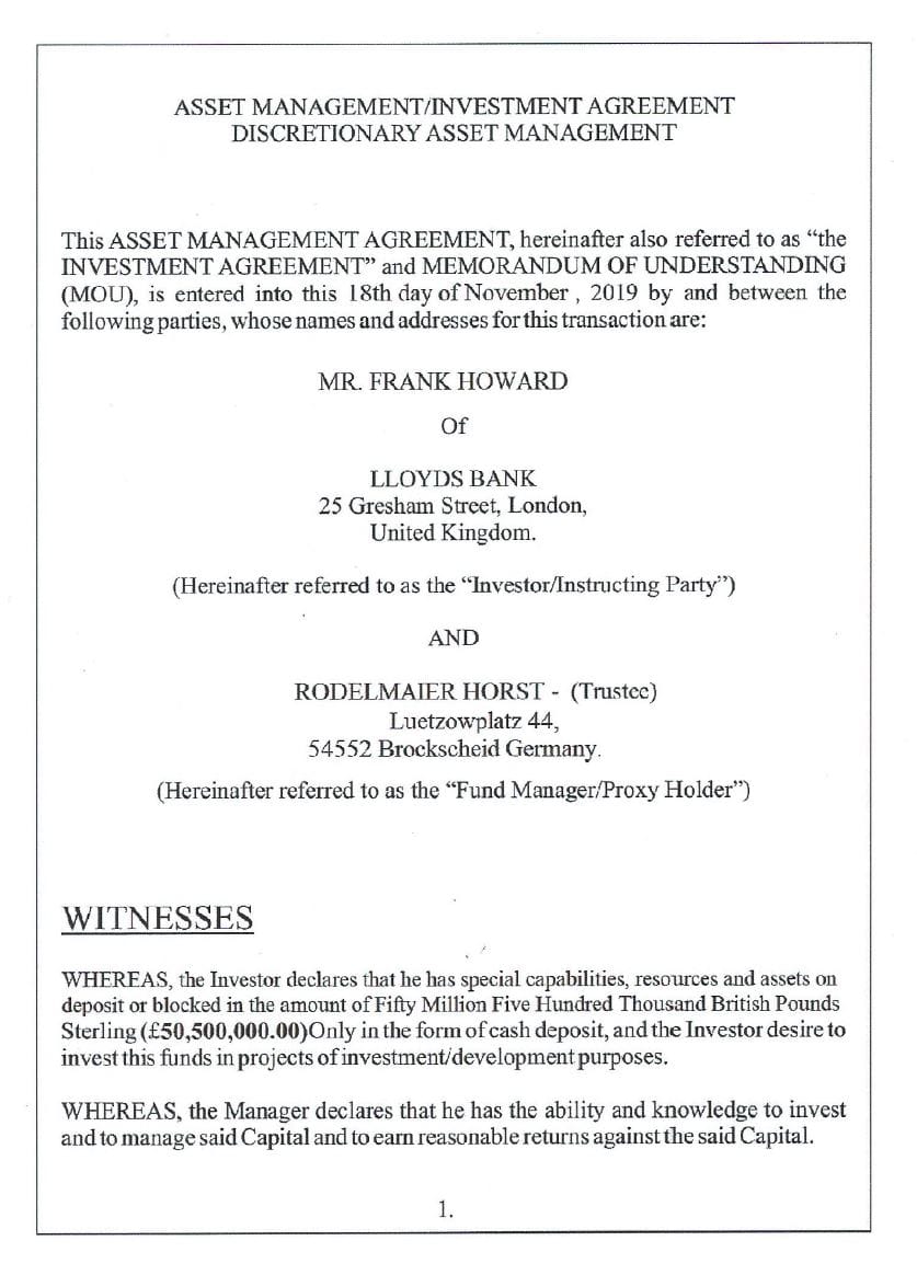 Diese Dokumente schickte der Betrüger an Horst Rodelmaier.