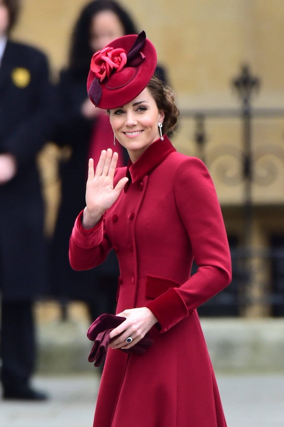 Die Frau von Prinz William entschied sich für einen Look in Rot.