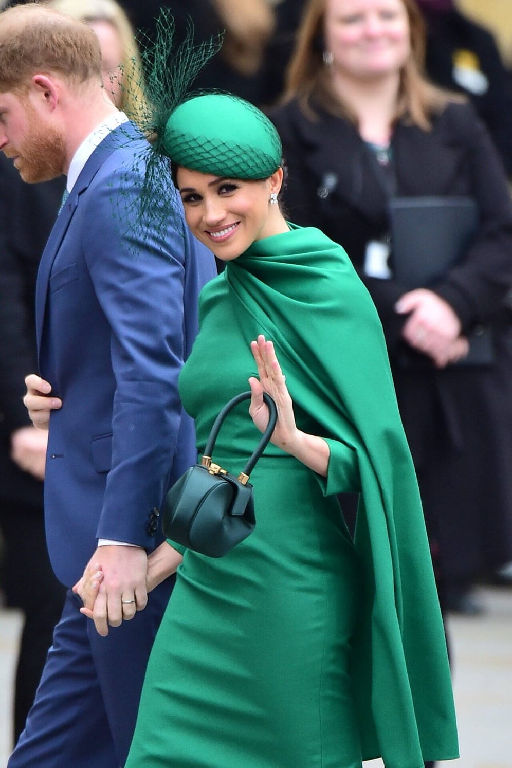 Herzogin Meghan setzte stattdessen auf Grün, die Farbe der Hoffnung.