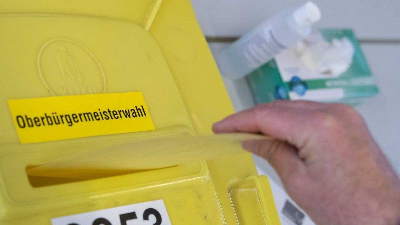 Stimmabgabe in einem Wahllokal in Nürnberg.