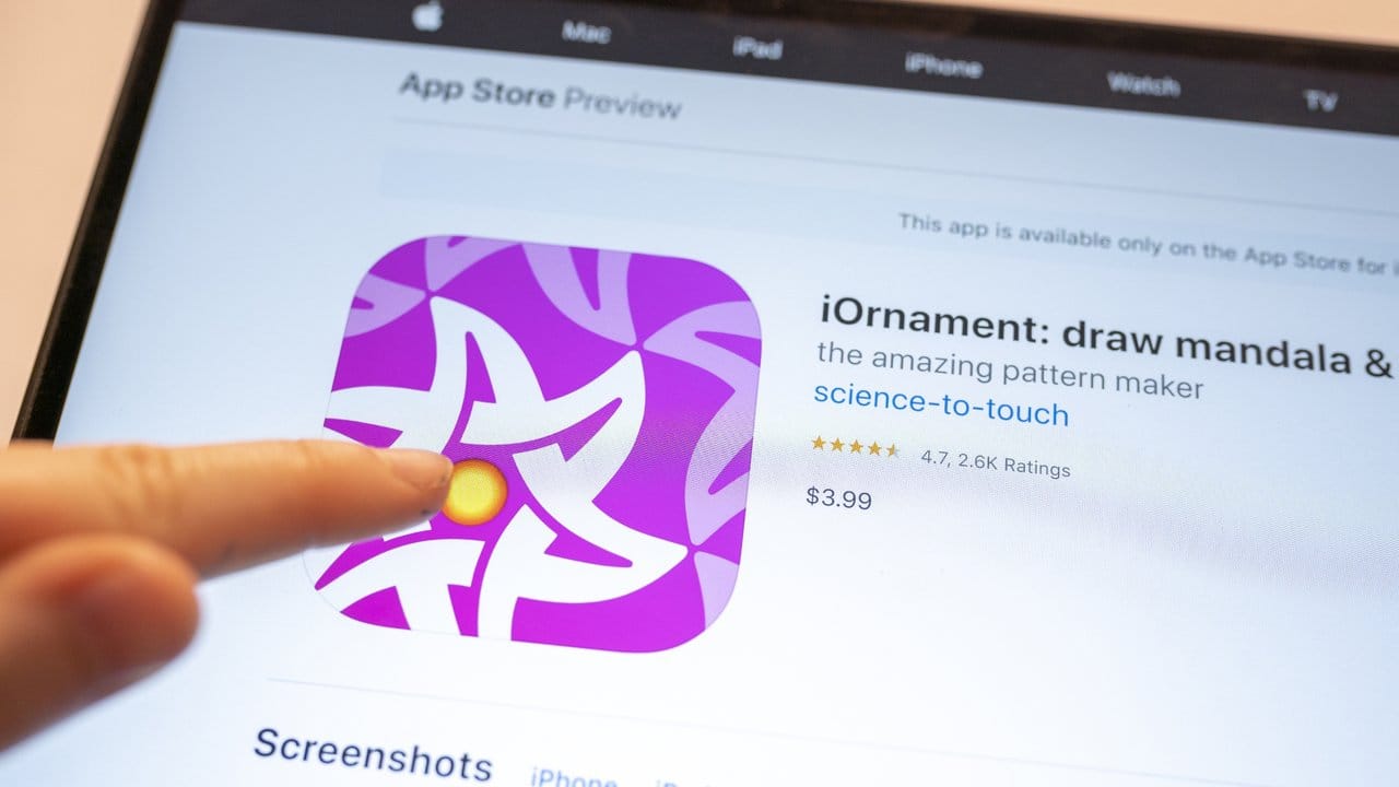 Mit der kostenpflichtigen App "iOrnament" lassen sich Kunst und Mathe verbinden.