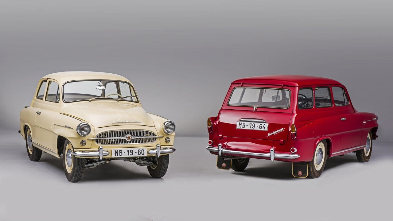 Ein Fall für zwei: Skoda bringt den Octavia als Limousine 1959 auf den Markt, bevor ein Jahr später der Kombi folgt (rechts).