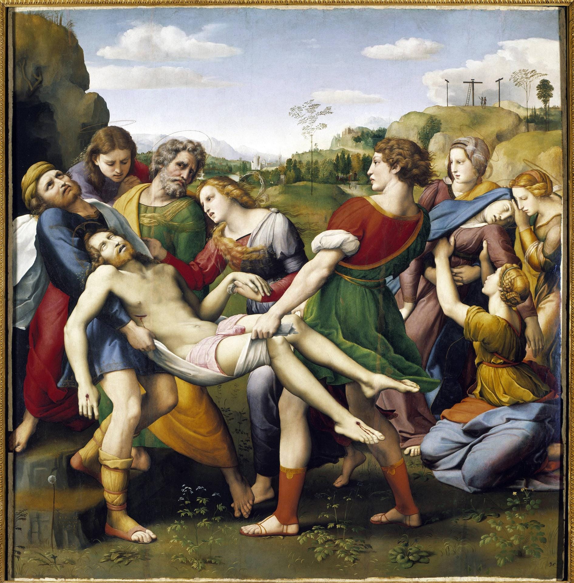 Grablegung Christi (Pala Baglioni), 1507, 184 x 176 cm, Öl auf Holz, Galleria Borghese, Rom