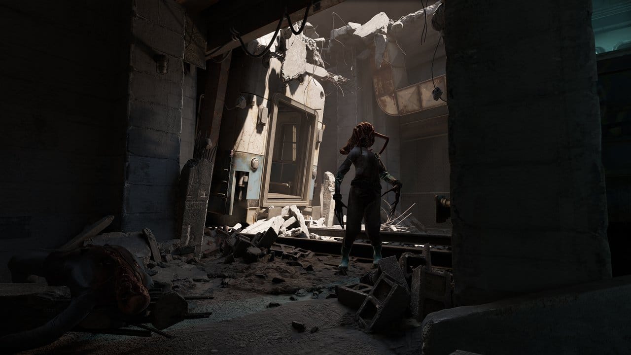 Heldin Alyx muss sich in "Half Life: Alyx" gegen die Außerirdischen Combine zur Wehr setzen. Heldin Alyx muss sich in "Half Life: Alyx" gegen die Außerirdischen Combine zur Wehr setzen.