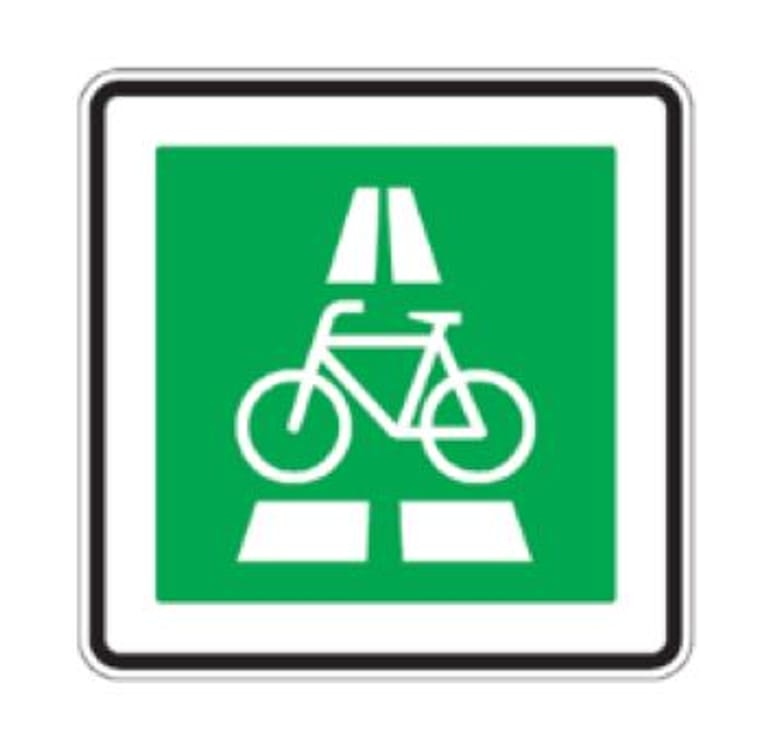 Verkehrszeichen für Radschnellwege: Das neue Schild kennzeichnet Radschnellwege auch unabhängig von der Fahrbahnbeschaffenheit.