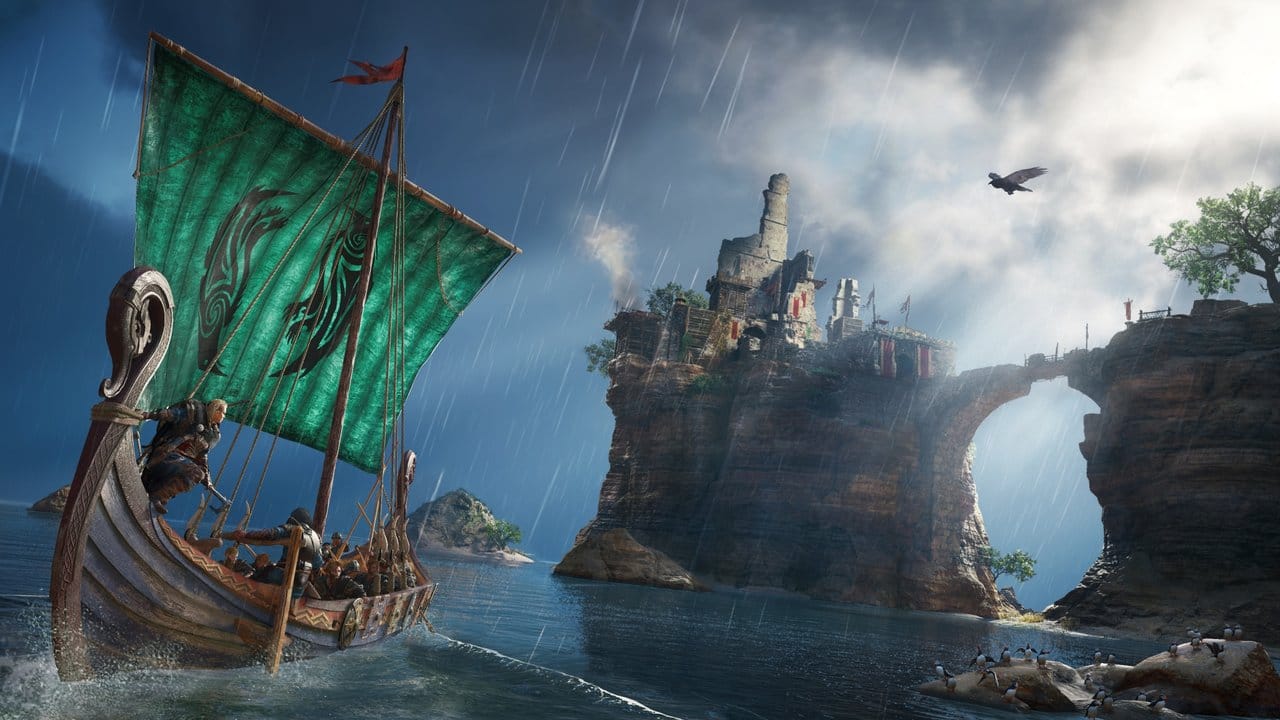 "Assassin's Creed Valhalla" ist in der Welt der Wikinger angesiedelt - klar, dass die Action sich da auch auf dem Wasser abspielt.