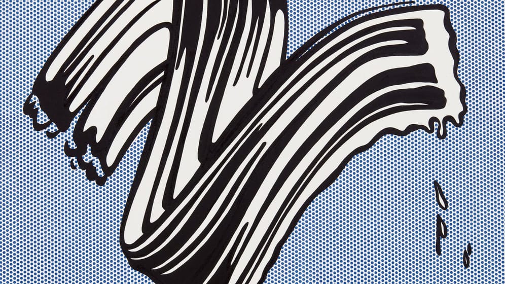 Das Bild "White Brushstroke I", das der Pop-Art-Künstler Roy Lichtenstein 1965 malte, zeigt einen großen Pinselstrich.