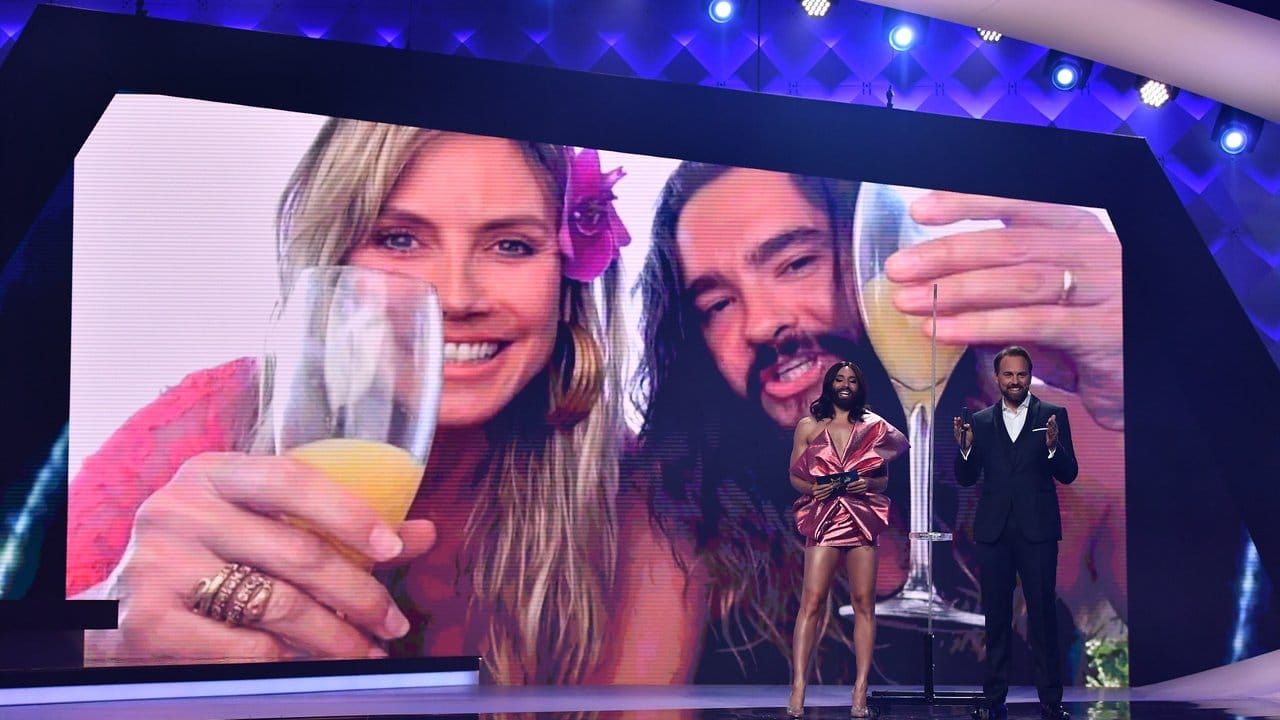 Model Heidi Klum und Ehemann Tom Kaulitz verkündeten per Videoschalte die Punkte stellvertretend für Deutschland.