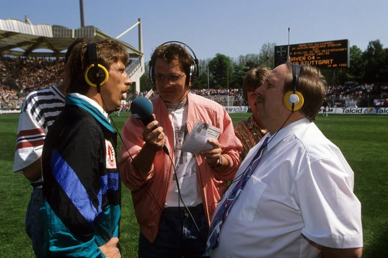 1992: Manager Reiner Calmund und Trainer Christoph Daum