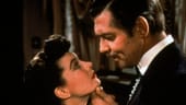 Vivien Leigh als Scarlett O'Hara und Clark Gable als Rhett Butler in einer Szene des Films "Vom Winde verweht" (1953).