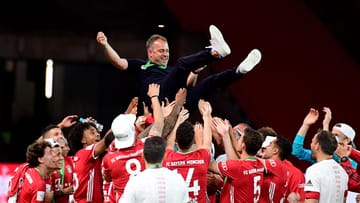 Der FC Bayern München ist DFB-Pokalsieger 2020. Die Mannschaft von Trainer Hansi Flick (o.) gewann gegen Bayer Leverkusen ihren 20. Pokal. t-online.de hat die schönsten Feierbilder zusammengestellt.