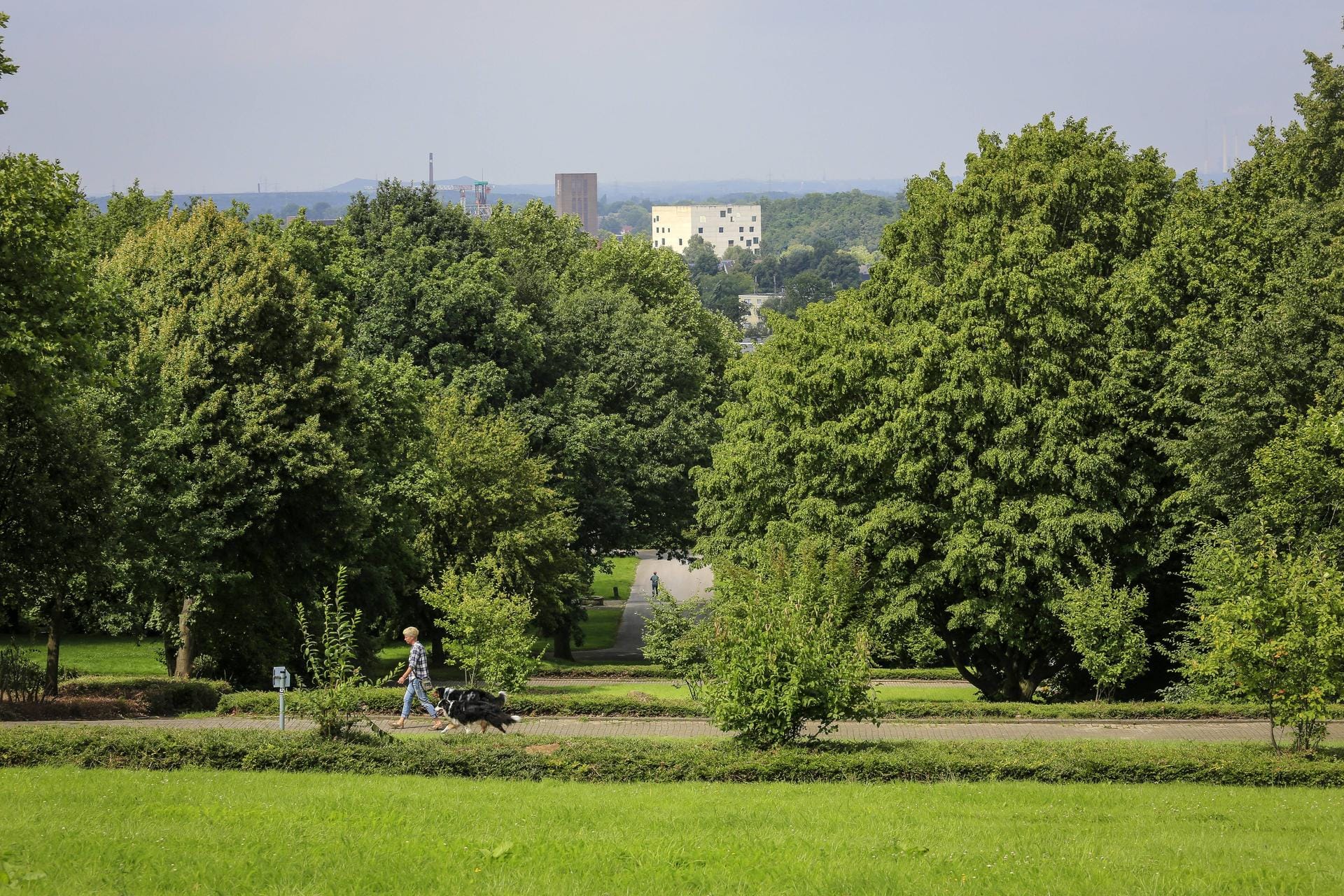 Blick vom Hallopark Richtung Zeche Zollverein: Der Park ist eine der ältesten Grünanlagen Essens.