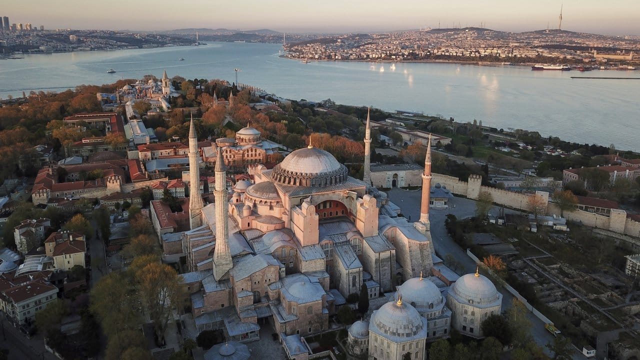 Eine Luftaufnahme der Hagia Sophia in Istanbul.