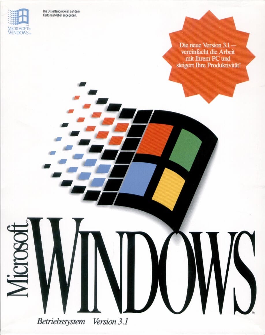 An diese Verpackung dürften sich sicherlich noch einige erinnern. Mit Windows 3.1 erhielt die Microsoft-Software ab 1992 erstmals eine größere Aufmerksamkeit unter den PC-Nutzern. Es galt als deutlich stabiler als sein Vorgänger Windows 3.0