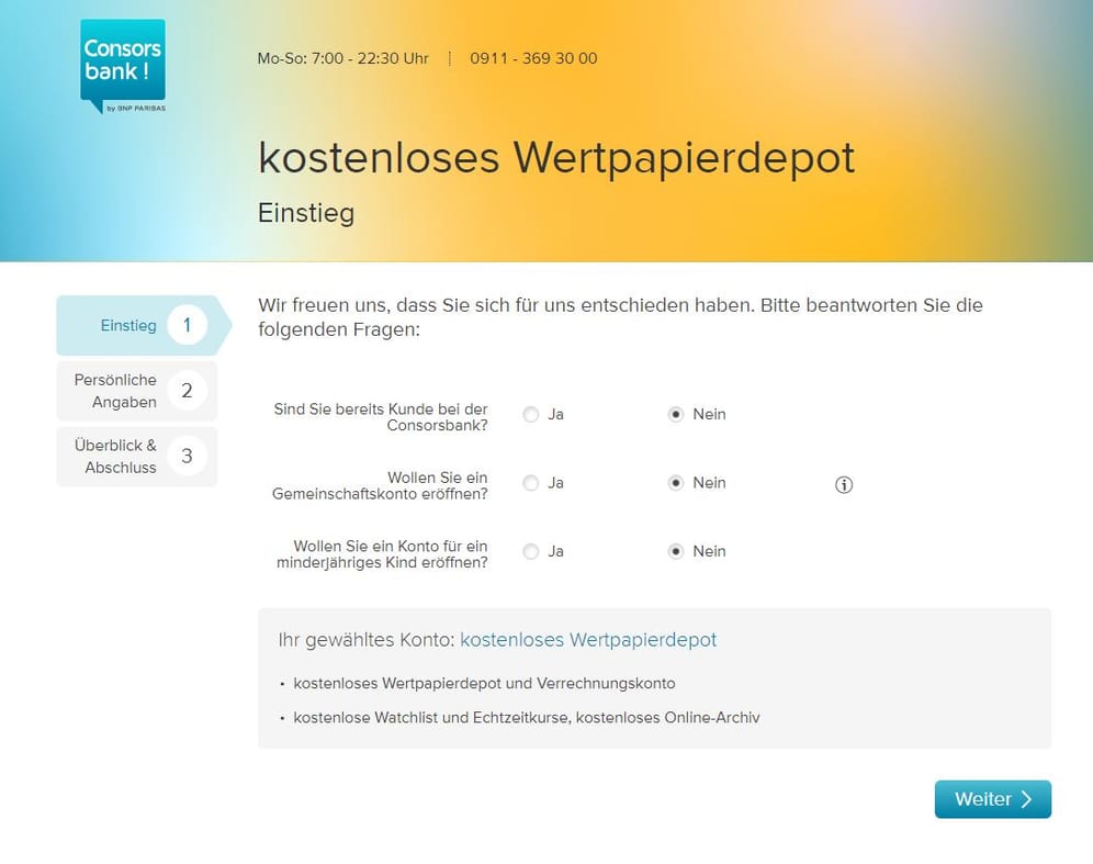 Schritt 1: Depot beantragen. Sie können den Antrag für ein Depot direkt auf der Website Ihres Anbieters ausfüllen. Dafür müssen Sie zunächst ein paar generelle Fragen beantworten – etwa ob Sie bereits Kunde bei der Bank sind.