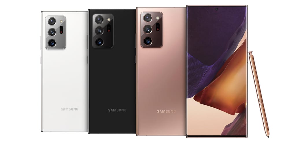 Samsung hat sein neues Flaggschiff für den Herbst 2020 vorgestellt: Das Samsung Galaxy Note 20. Das Spitzenmodell trägt den Namenszusatz "Ultra". Es kommt in den Farben Bronze, Schwarz und Weiß auf den Markt.