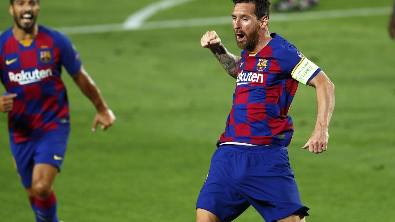 Barcelonas Lionel Messi bejubelt sein Tor zum 2:0.