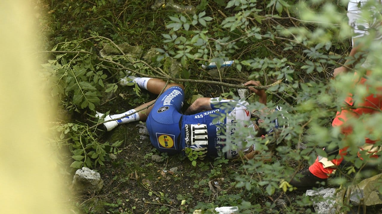 Remco Evenepoel war bei der Lombardei-Rundfahrt schwer gestürzt.