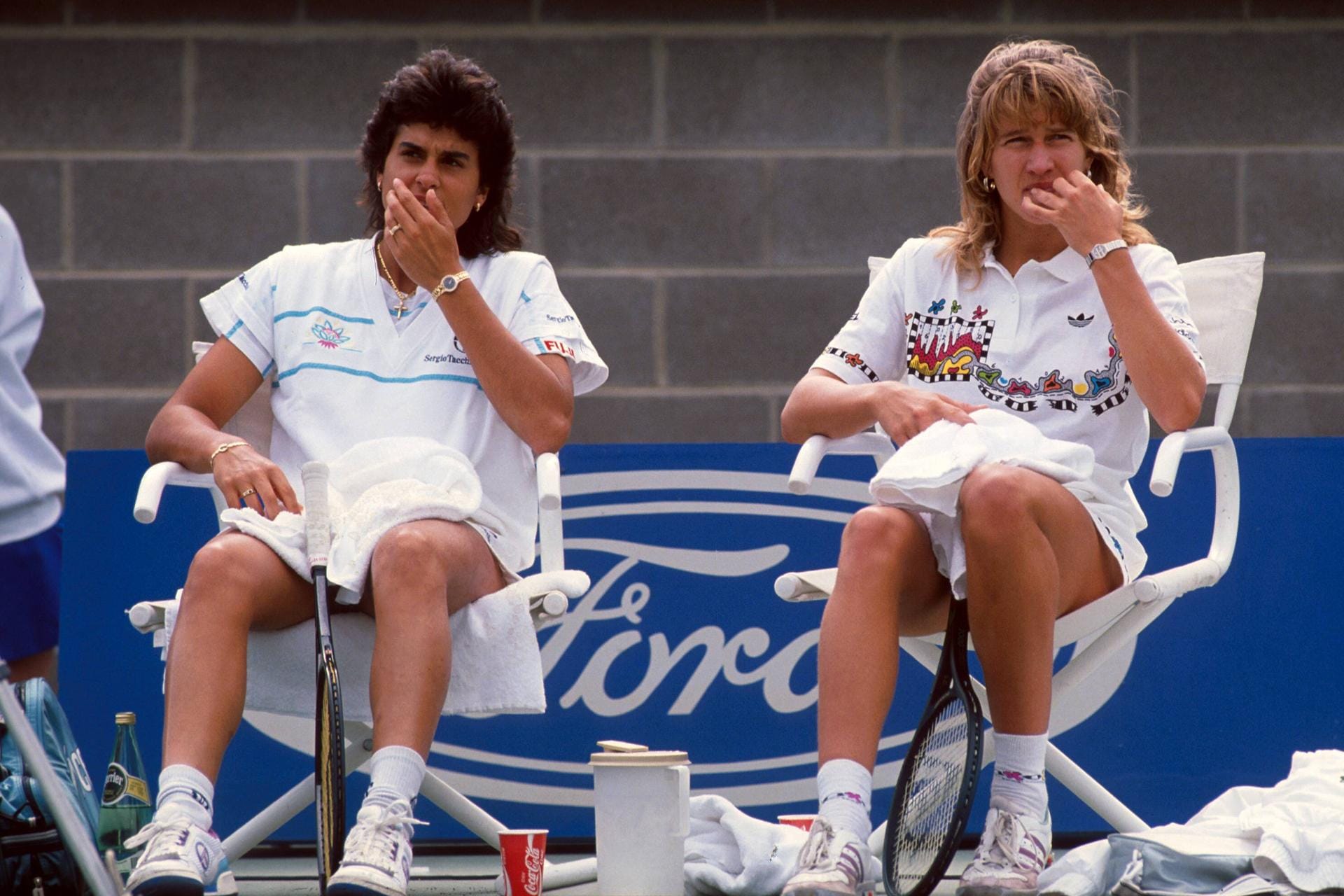 Mit ihrer Partnerin Gabriela Sabatini (li.) stand Steffi Graf vier Mal in Folge Mal im Halbfinale der US-Open (1986-89). Ins Finale des schafften es die beiden allerdings nie.