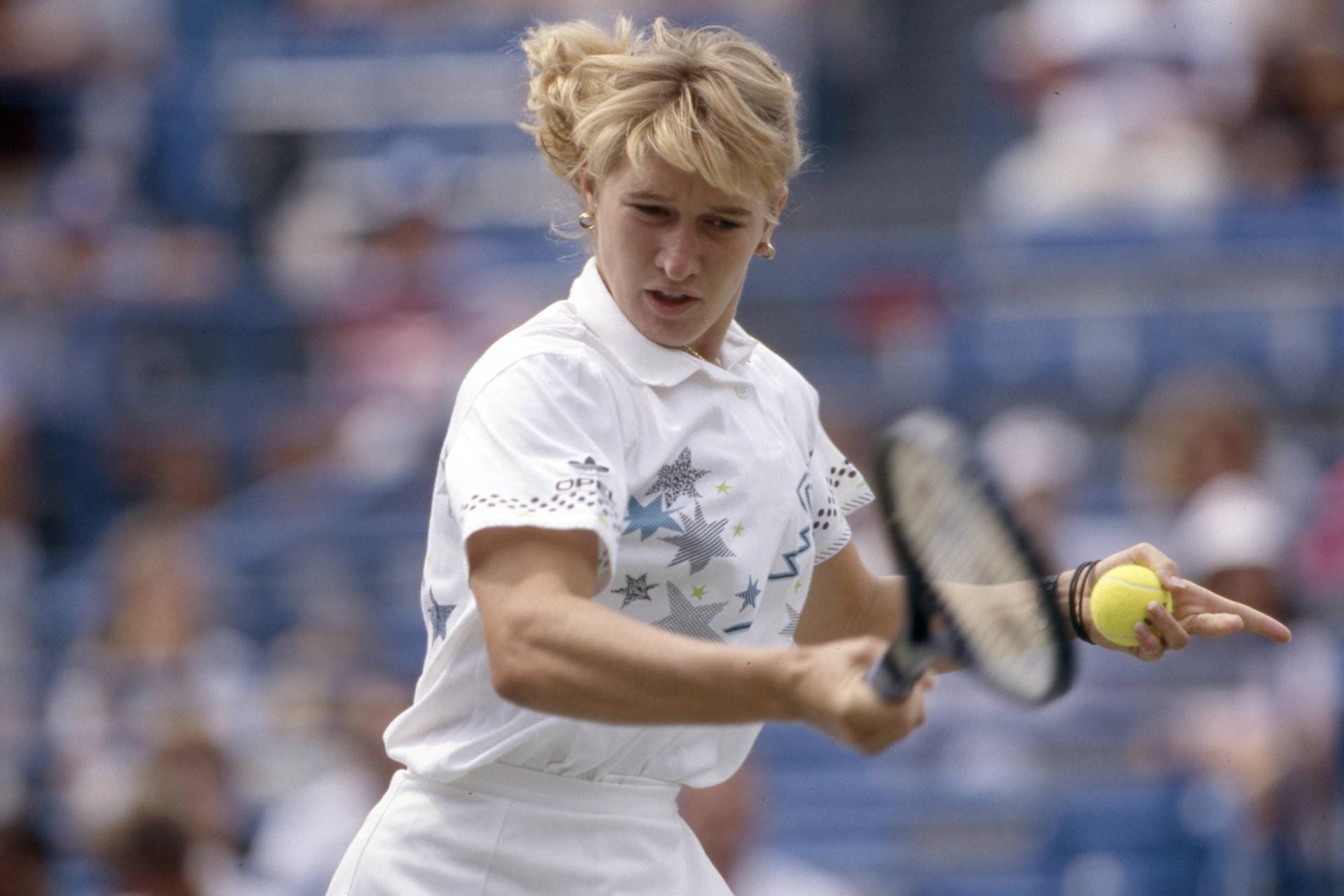US Open 1988: Der Finalsieg von Steffi Graf bedeutete auch den Gewinn des Grand Slam. Bei den olympischen Spielen in Seoul machte sie den "Golden Slam" perfekt – alle vier Grand-Slam-Turniere plus Olympia-Gold.