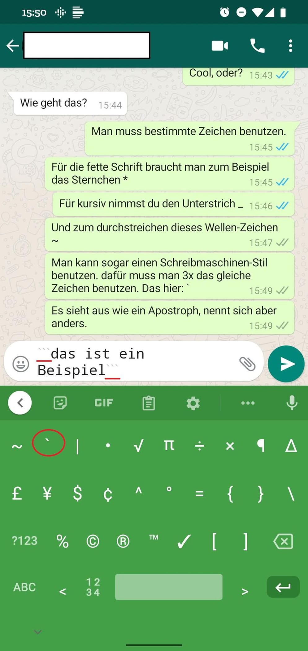 WhatsAppSchrift formatieren so geht's