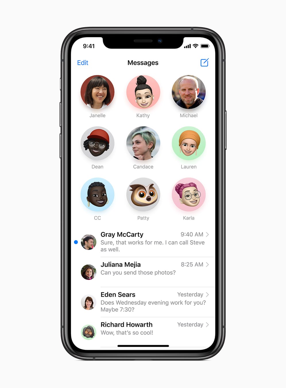 Wer Apples Nachrichten-App viel zum Chatten nutzt, wird sich über die neue Favoriten-Funktion freuen. Damit können besonders wichtige Unterhaltungen prominent festgepinnt werden, die Pins zeigen auch direkt an, ob dort gerade getippt wird.