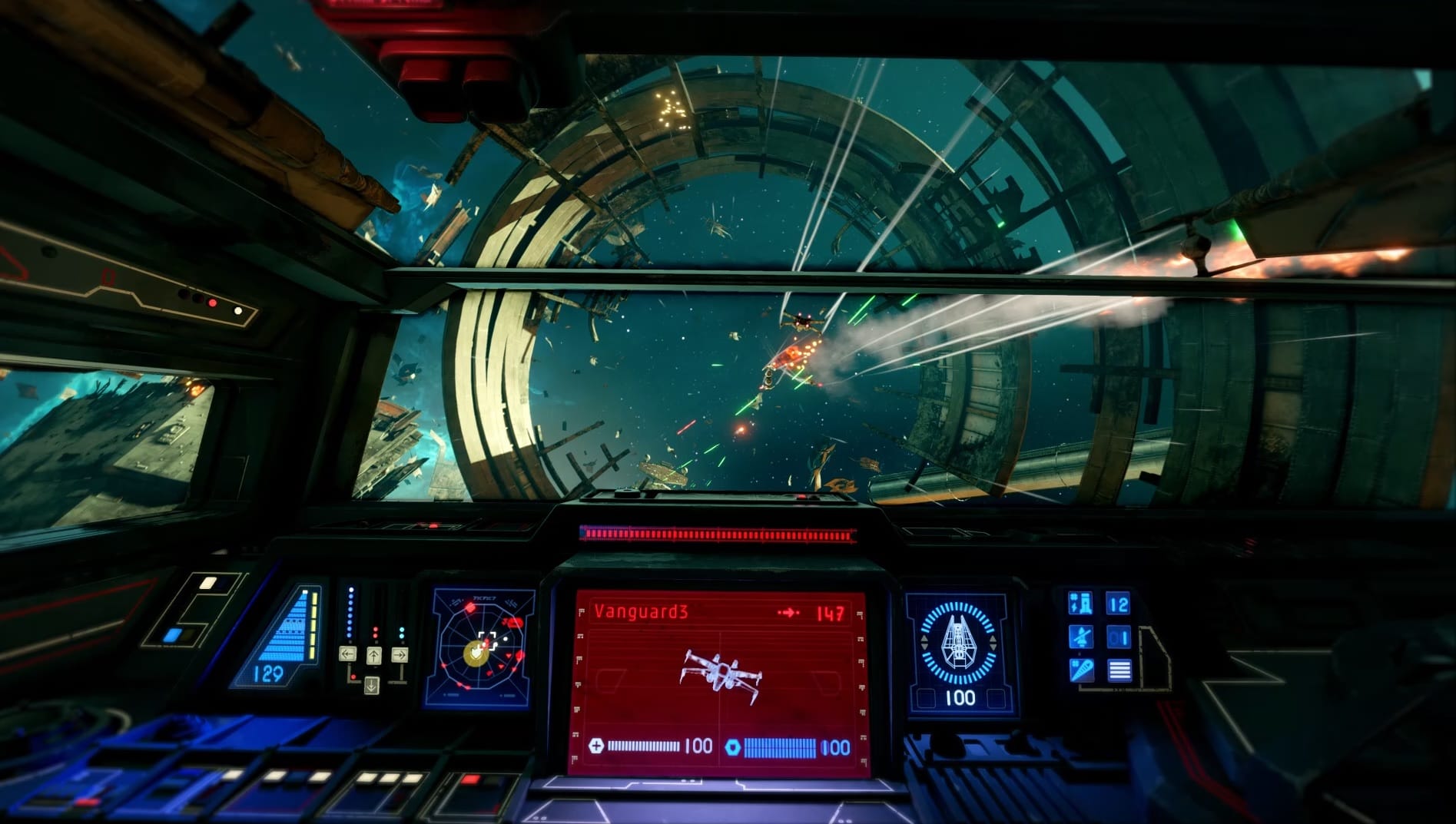 So sieht das Cockpit des TIE Reaper aus ...